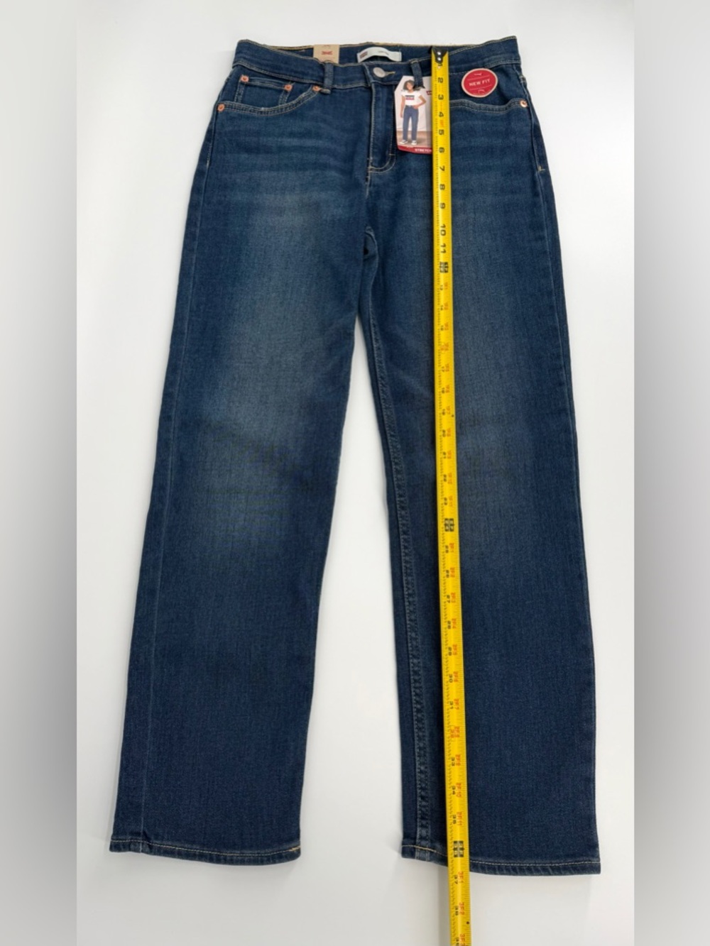 Levi’s Low Pro Jeans Girls 14 Reg Stretch Mid Rise Relaxed Straight Blue NW - Picture 11 of 14